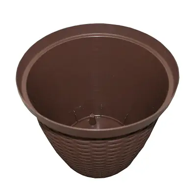 Vaso Cachepô Rattan Tabaco Taupe 600ml