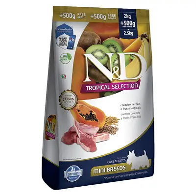Ração ND Tropical Selection Para Cães Adultos Mini Cordeiro Leve 2,5kg e Pague 2kg