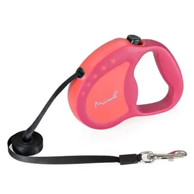 Guia Retrátil Cães Mimo Runner Emborrachada Até 12kg Vermelho