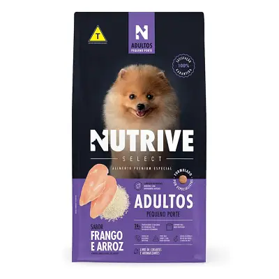 Ração Cães Nutrive Select Adultos Pequeno porte Frango e Arroz 15kg