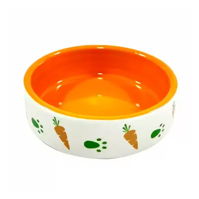 Comedouro Coelho The Pets Porcelana Laranja Mini 50ml