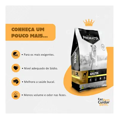 Ração Premiatta Cães Classic Adultos Carne /Batata 15kg