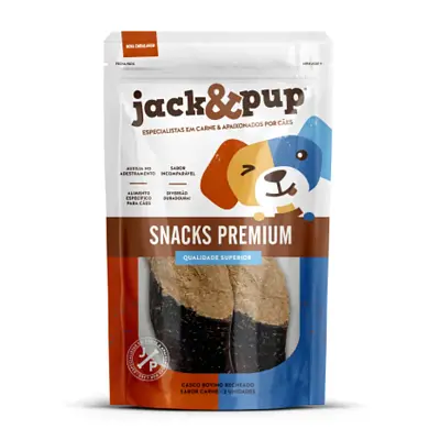Petisco para Cães Casco Bovino Recheado Sabor Carne Jack&Pup 2 Unidades