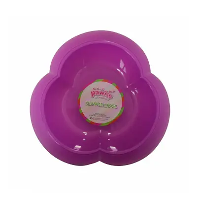 Comedouro para Cães Gatos Roxo Formato de Flor 700ml