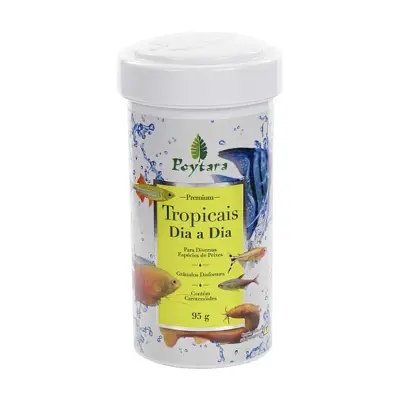 Ração Para Peixes Poytara Tropicais Dia a Dia 95g