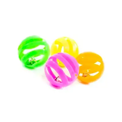 Brinquedo Gatos The Pets Bolinha Plástico Com Guizo Com 4 Unidades