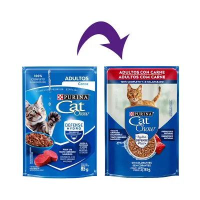 Ração Úmida Nestlé Purina Cat Chow Adultos Carne ao Molho Sachê 85g