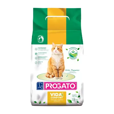 Areia Biodegradável Higiênica Para Gatos Progato Vida Comfort 1,8Kg
