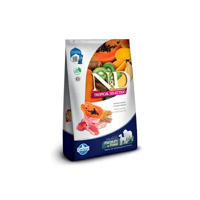 Ração ND Tropical Selection Para Cães Adultos Medium e Maxi Cordeiro 10,1kg