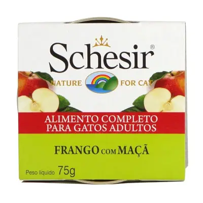 Ração Úmida Schesir Patê Gatos Frango com Maçã 75g