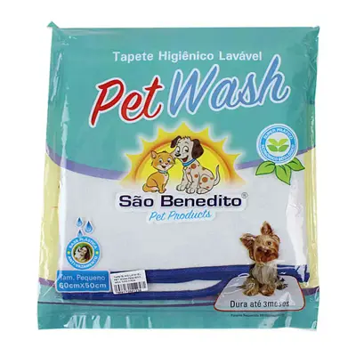 Tapete Higiênico Lavável Pet Wash São Benedito Pet Azul P