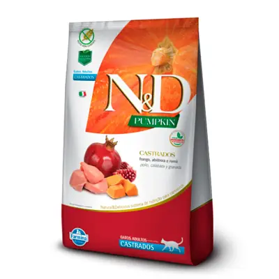 Ração N&D Pumpkin Gatos Adultos Castrado Frango 1,5kg