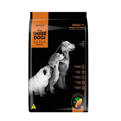 Ração Cães Three Dogs Super Sênior Frango e Chá Verde 3kg