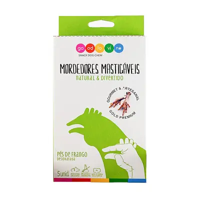 Mordedor Para Cães Good Lovin Pés de Frango 5 Unidades