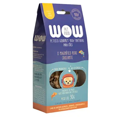 Petisco Para Cães Wow Gourmet Natural Peixe Desidratado 30g