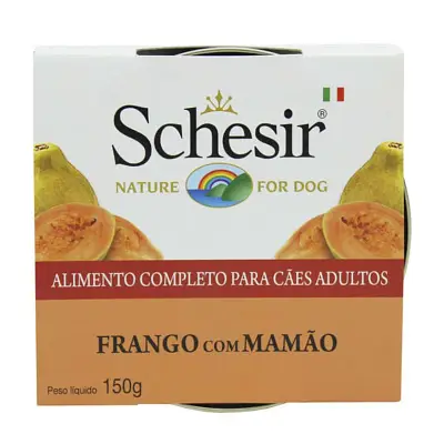 Ração Úmida Schesir Patê Cães Frango com Mamão 150g