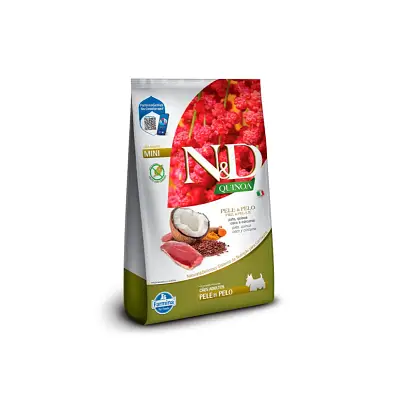 Ração Nd Quinoa Cães Adultos Mini Pele e Pelo Sabor Pato 7Kg