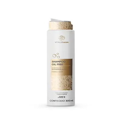 Shampoo Vitallederm Oil Free para Cães e Gatos Mundo Animal 300ml