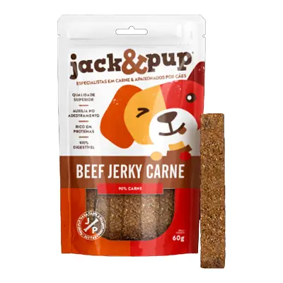 Petisco para Cães Beef Jerk Carne Jack&Pup 450g