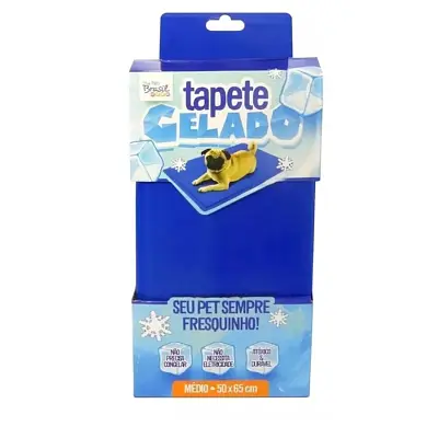 Tapete Gelado para Cães Azul The Pets Brasil Médio