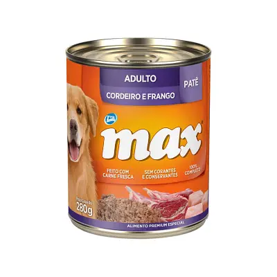 Ração Úmida Total Max Lata Cães Ad. Cordeiro/Frango 280g