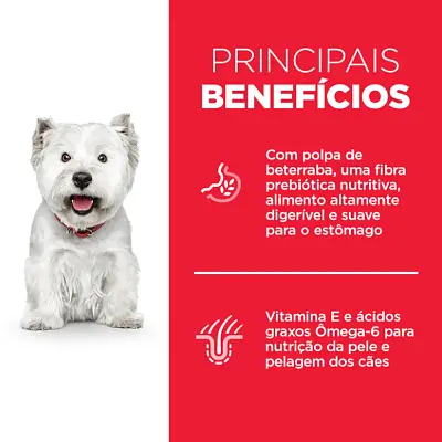 Ração Hill s Science Diet Cães Adultos Pele Sensível Pedaços Pequenos 1,81kg
