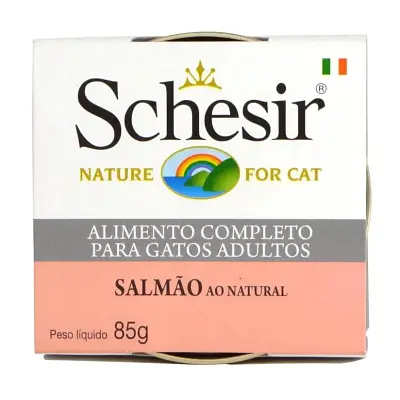 Ração Úmida Schesir Patê Gatos Salmão Natural 85g