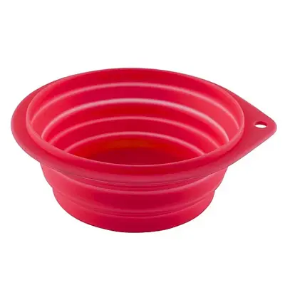 Comedouro Para Cães Portatil Silicone Vermelho Pawise 1L