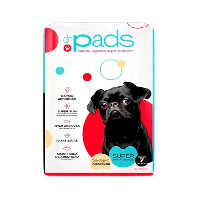Tapete Higiênico Para Cães Dr Pads 90x60 07 unidades