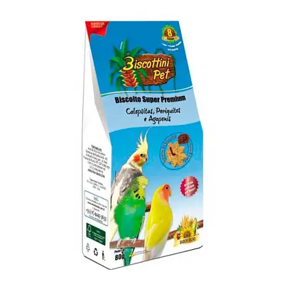 Biscoito Biscottini Pet Para Calopsitas Aves Da Mata 80g