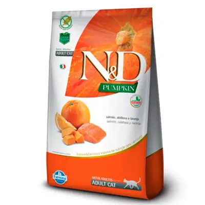 Ração N&D Pumpkin Gatos Adultos Salmão, Abobora e Laranja 1,5kg