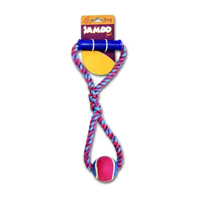 Brinquedo para Cachorros Corda Puxa Bola Tênis Jambo