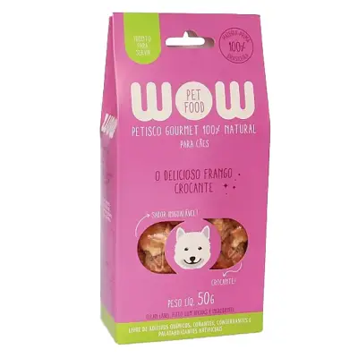 Petisco Para Cães Wow Gourmet Natural Desidratado 50g