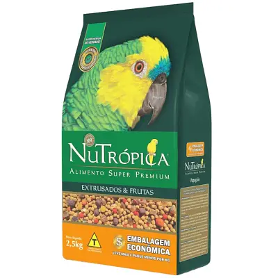 Ração Para Papagaio Com Frutas Nutrópica 2,5kg