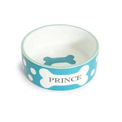 Comedouro Cães The Pets Porcelana Prince Azul Médio 750ml