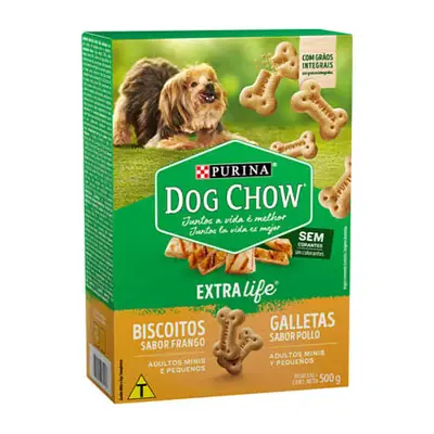 Biscoito Dog Chow Frango Raças Minis e Pequenas 500g