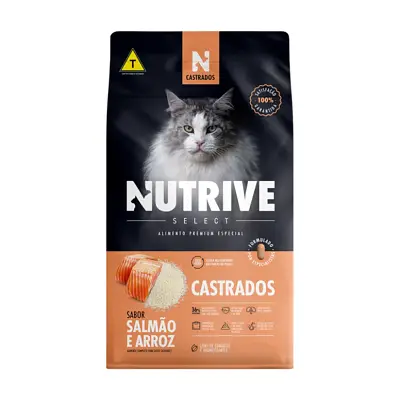 Ração Gatos Nutrive Select Castrados Salmão e Arroz 1kg