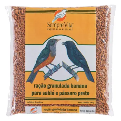 Ração Granulada Para Sabiá e Pássaro Preto Sempre Vita 500g