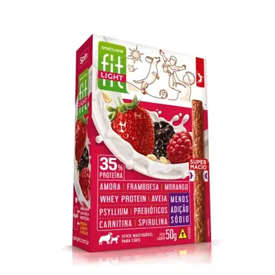 Stick Para Cães Fit Spin Pet Sabor Amora, Framboesa e Morango 50g