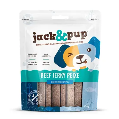 Petisco para Cães Beef Jerk Peixe Jack&Pup 450g