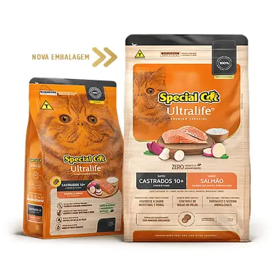 Ração Special Cat Ultralife Castrados 10+Salmão 20kg