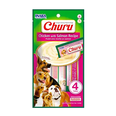 Purê Churu Dog Frango Com Salmão 56g
