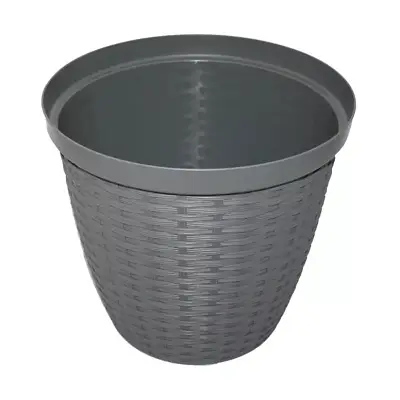 Cachepô Rattan Grafite Okla 1,7L