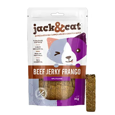Petisco para Gatos Beef Jeky Frango Jack&Cat 30g