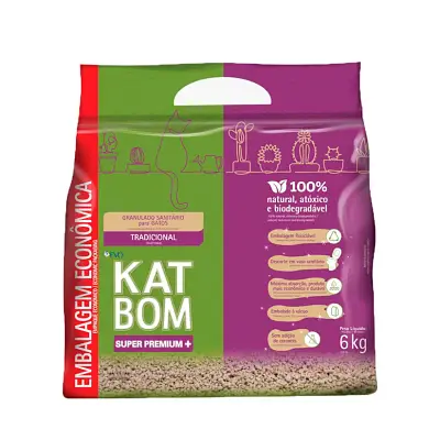 Areia Higiênica para Gatos Katbom Granulado Tradicional 6kg