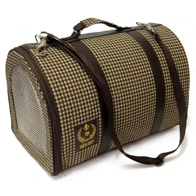 Bolsa São Pet Pied de Poule Marrom N2