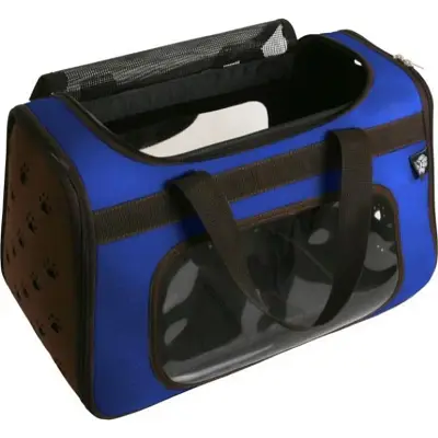 Bolsa de Transporte Saks Cães e Gatos em Eva Azul