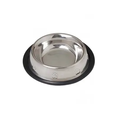 Comedouro / Bebedouro Em Inox Base Antiderrapante para Pets 240ml