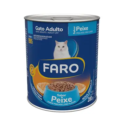 Patê Faro para Gatos Adultos Sabor Peixe Lata 280g