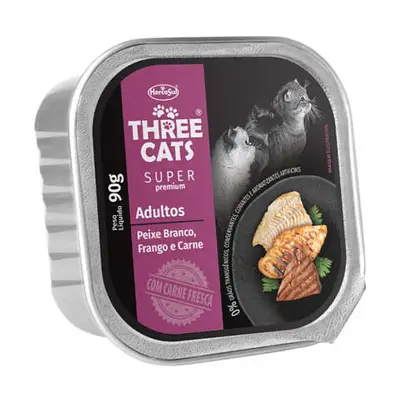 Ração Úmida Three Cats Special Adultos Patê 90g